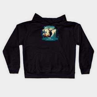 Elk - WILD NATURE - ELK -1 Kids Hoodie